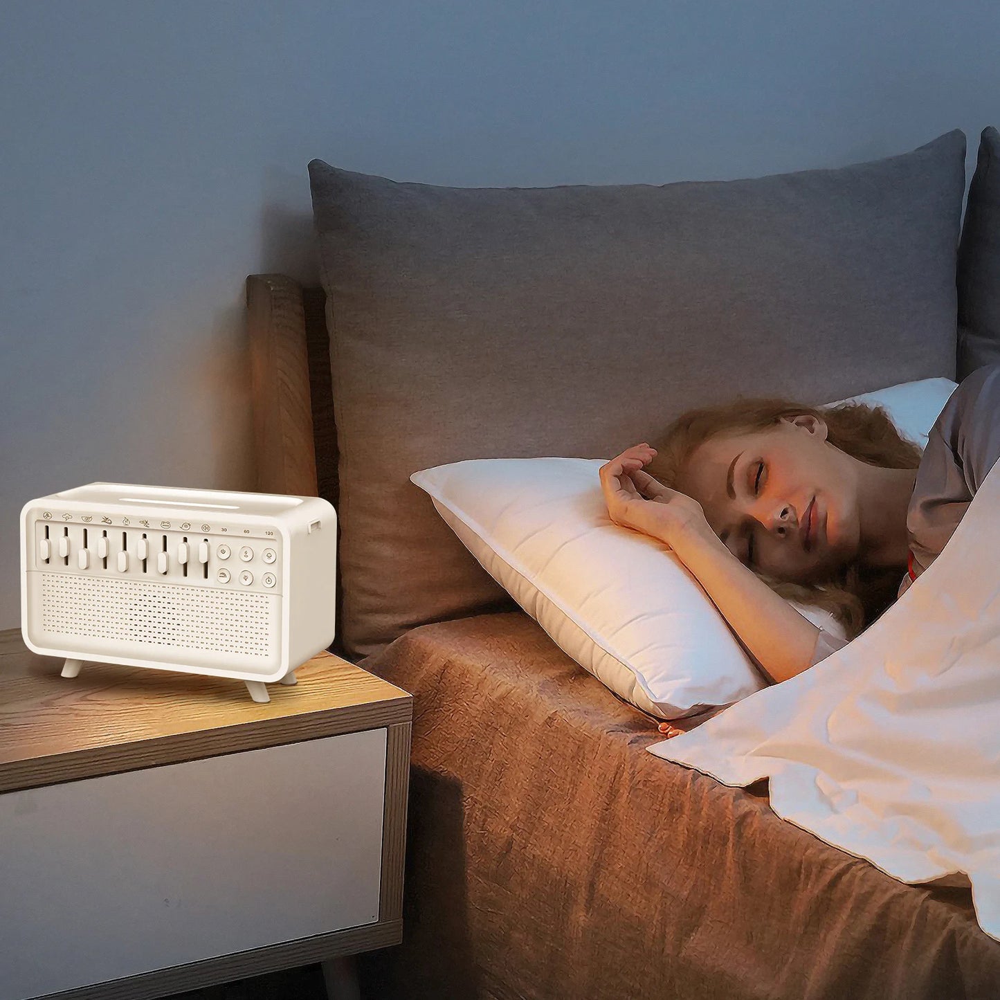 LED Sleep Sound Machine With Nature Sounds Humidifier Oils