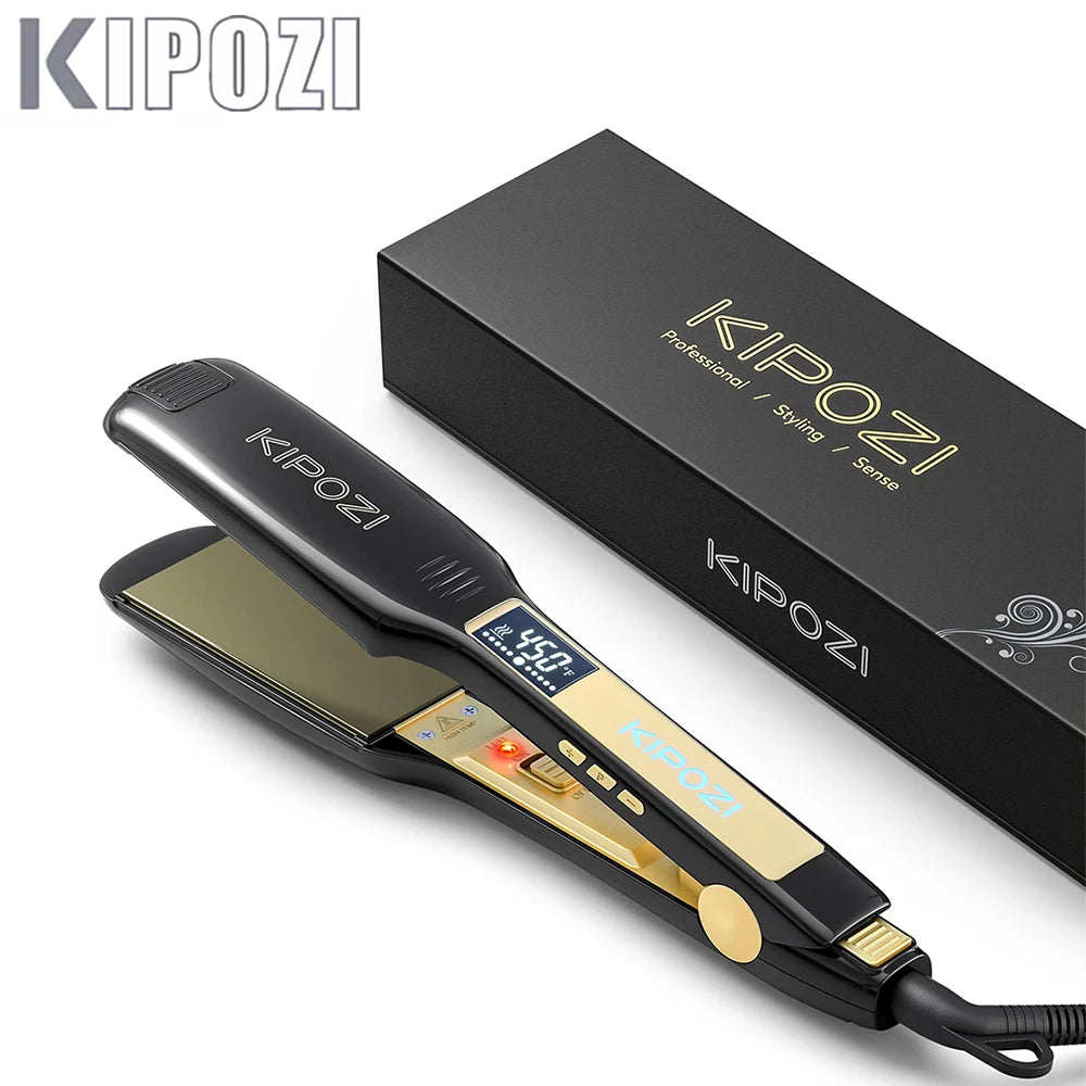 KIPOZI Professional Titanium Flat Iron Hair Straightener For Dry And Wet Hair