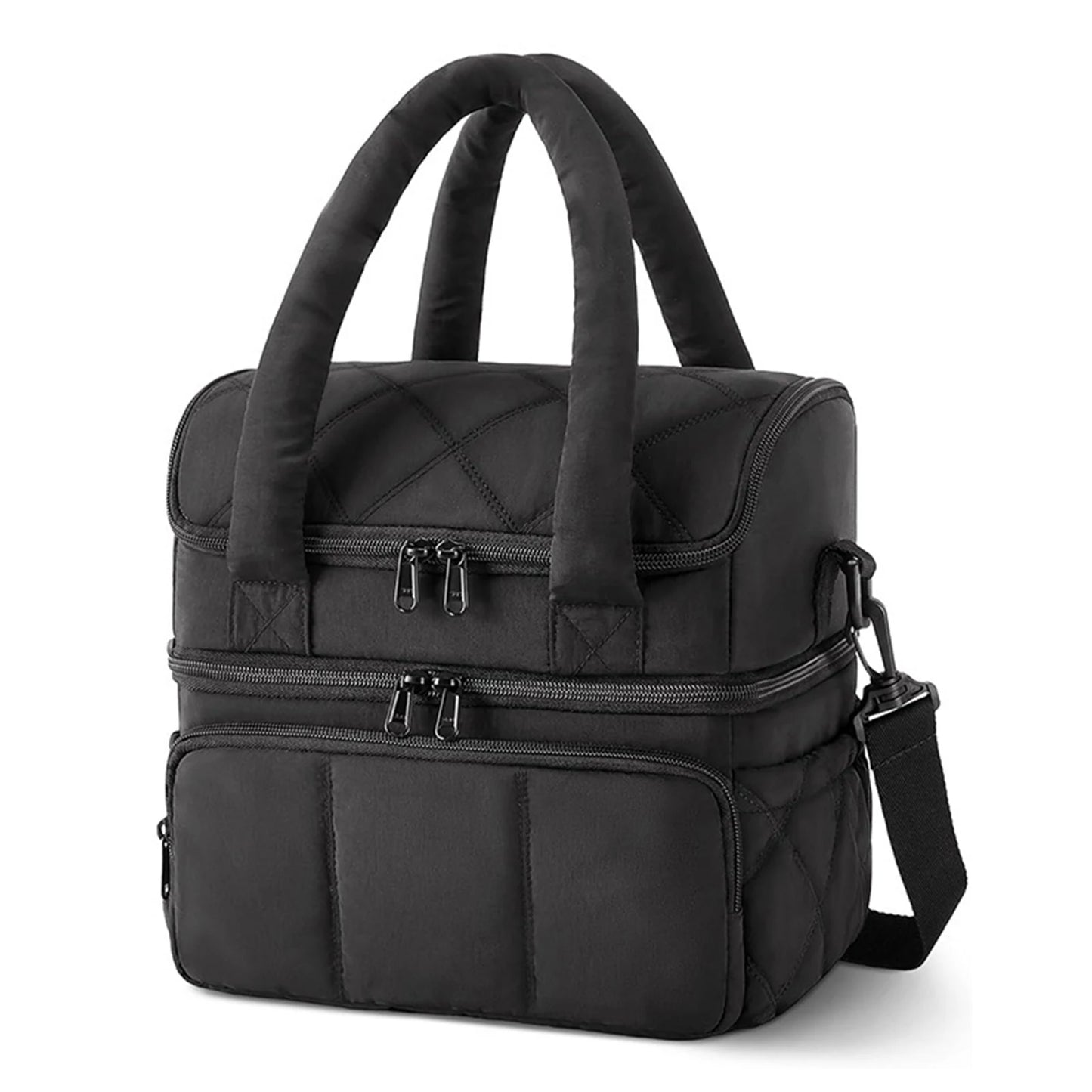 Insulated Two-Tier Lunch Bag With Large Capacity For Work Or Travel