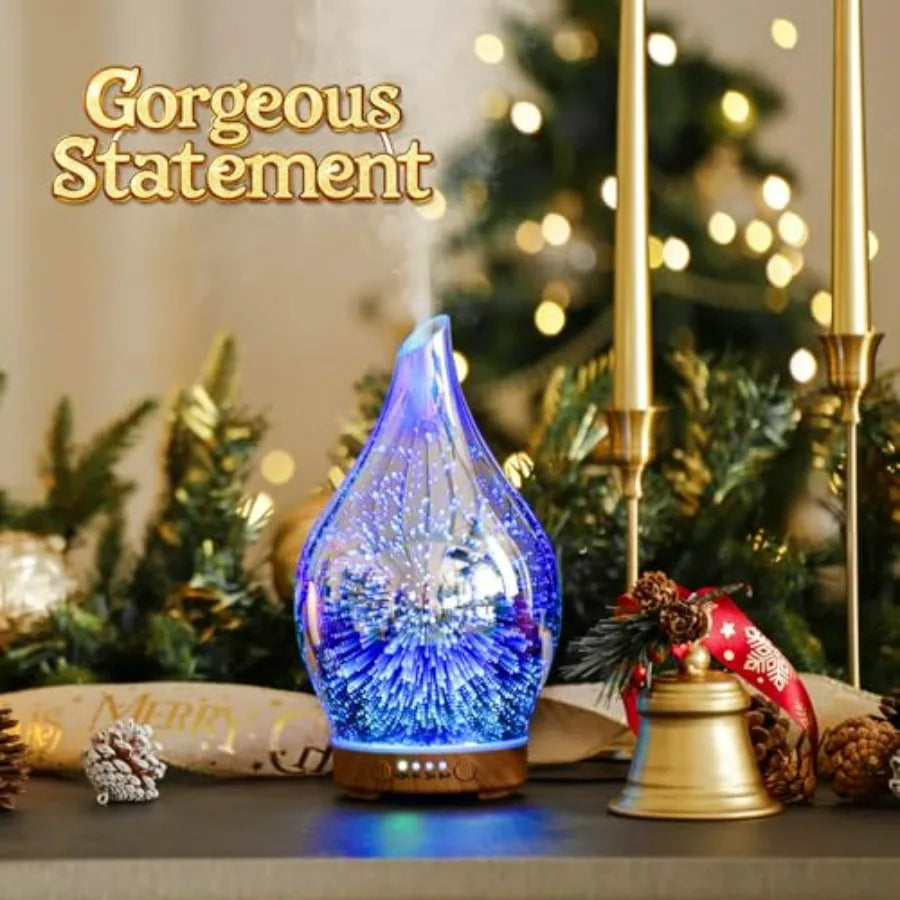 Oil Diffuser 3D Glass Aromatherapy Ultrasonic Humidifier