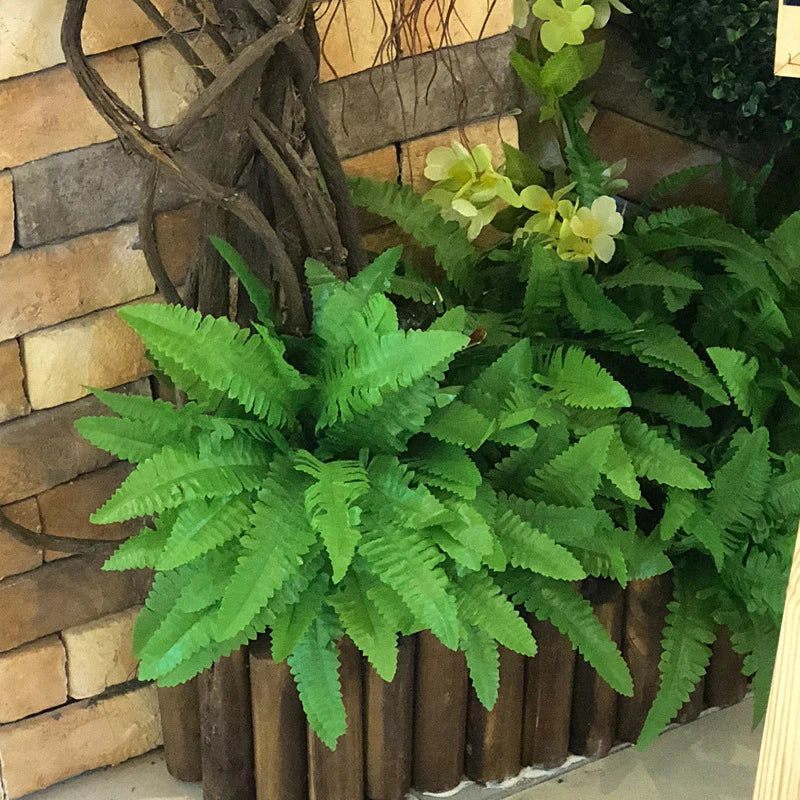 Lifelike Boston Fern Artificial Plant Plastic Outdoor Display