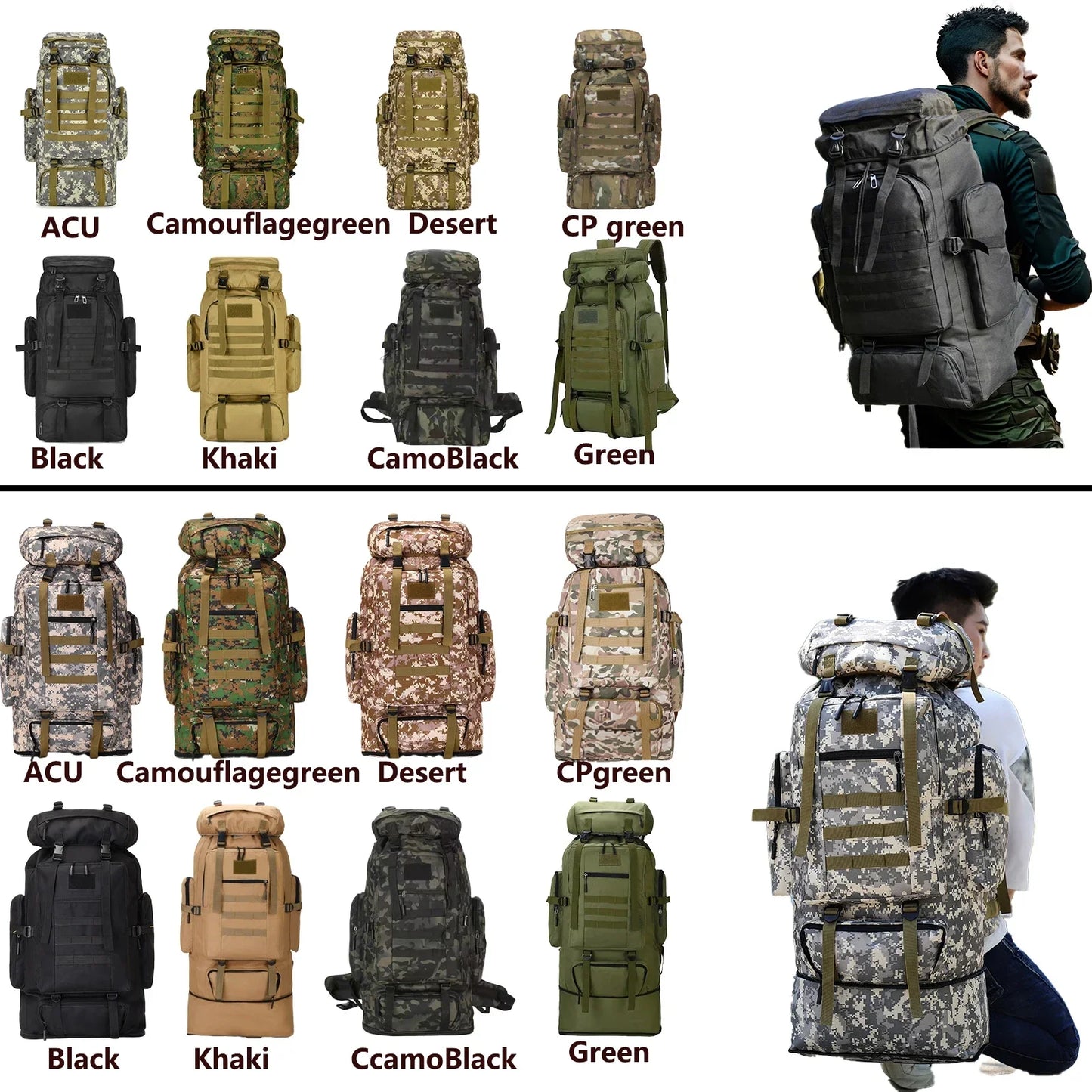 Mountaineering Backpack Softback Large Unisex Tactical Bag