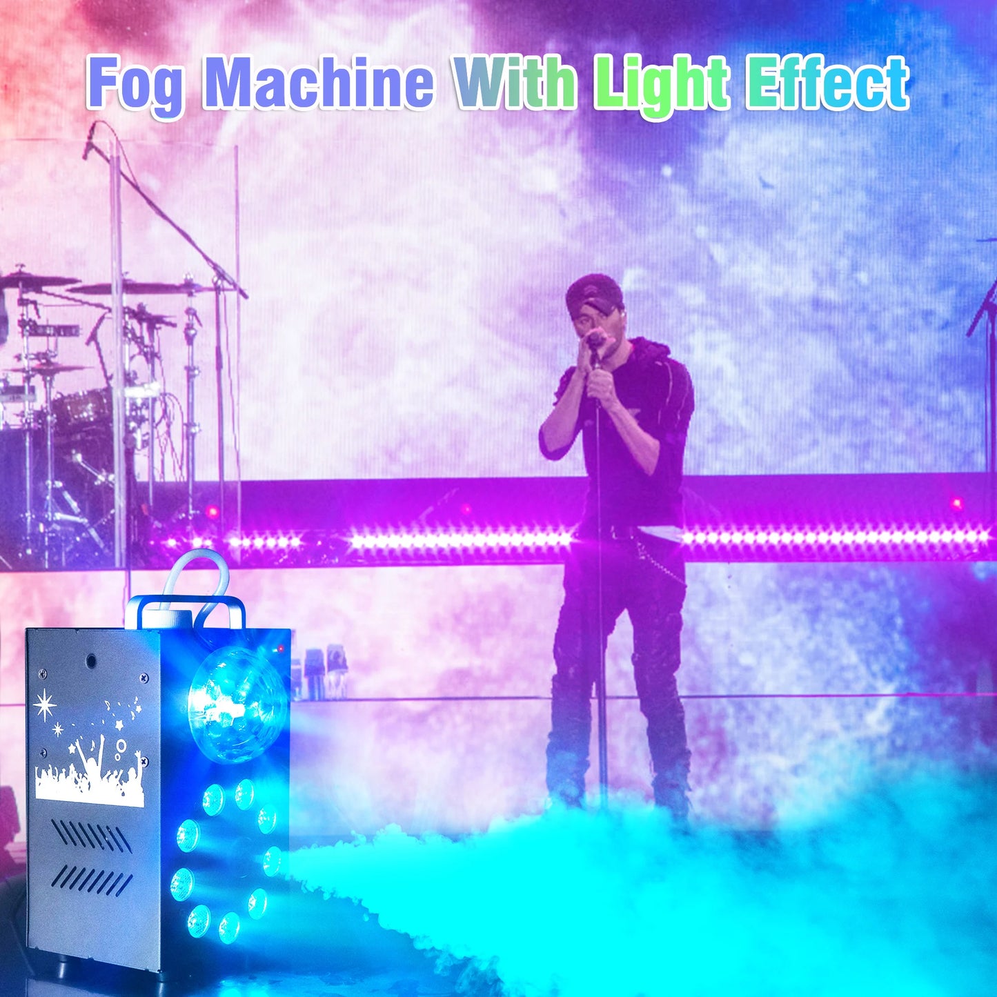 Datewink 700W Fog Machine With 9 LED RGB Stage Lights