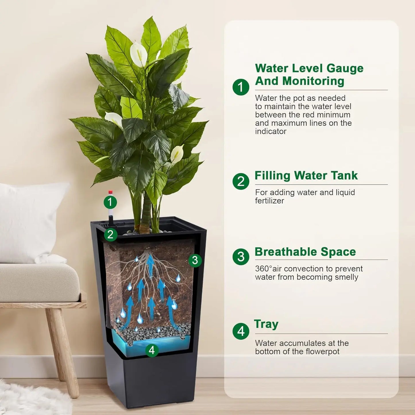 Two Pack Indoor Outdoor Planter With Shelf Insert Set