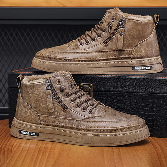 Waterproof Leather Platform Boots