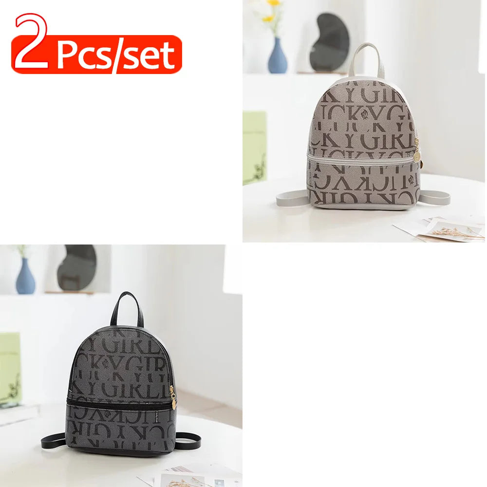 PU Leather Mini Backpack Retro Crossbody Bag For Unisex Casual