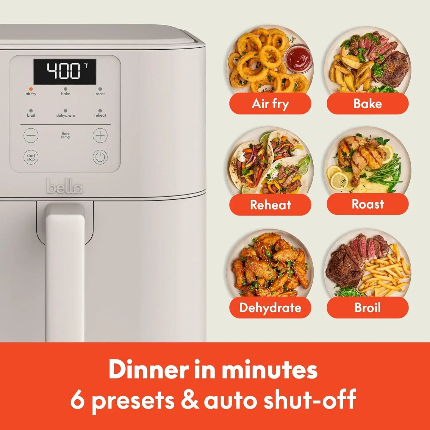 Bella Slim Air Fryer Fits Anywhere Kitchenware With Ceramic Nonstick