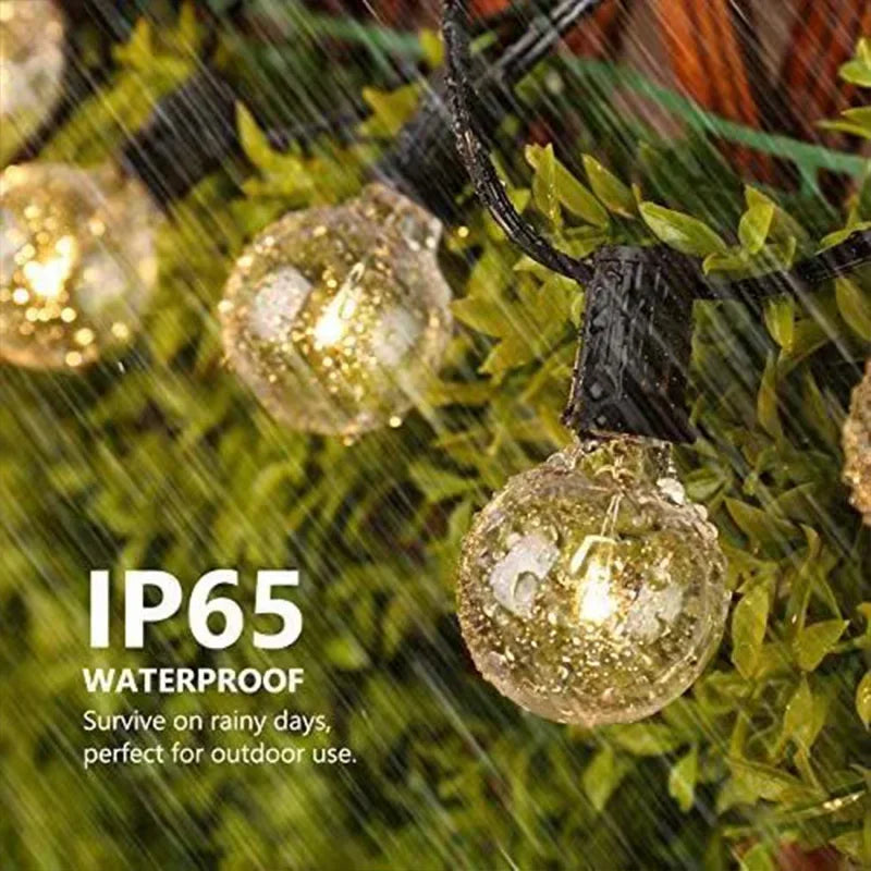 Outdoor G40 LED String Lights Waterproof Solar Powered Copper Body