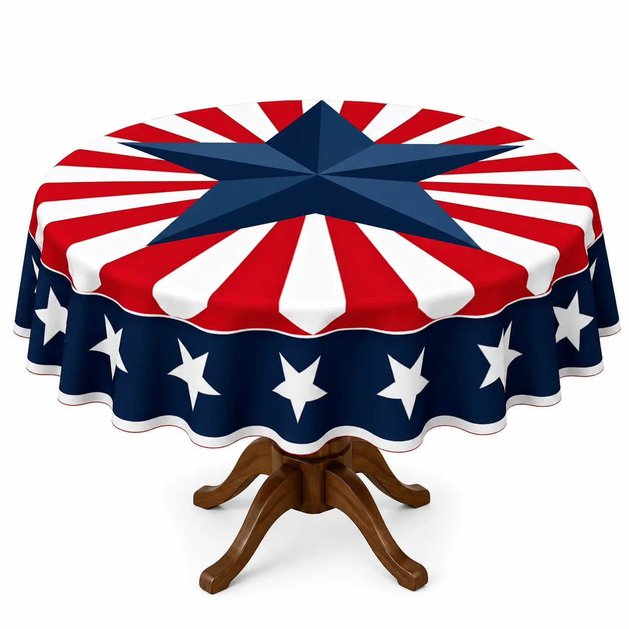 Patriotic Round Tablecloth for Indoor Outdoor Dining