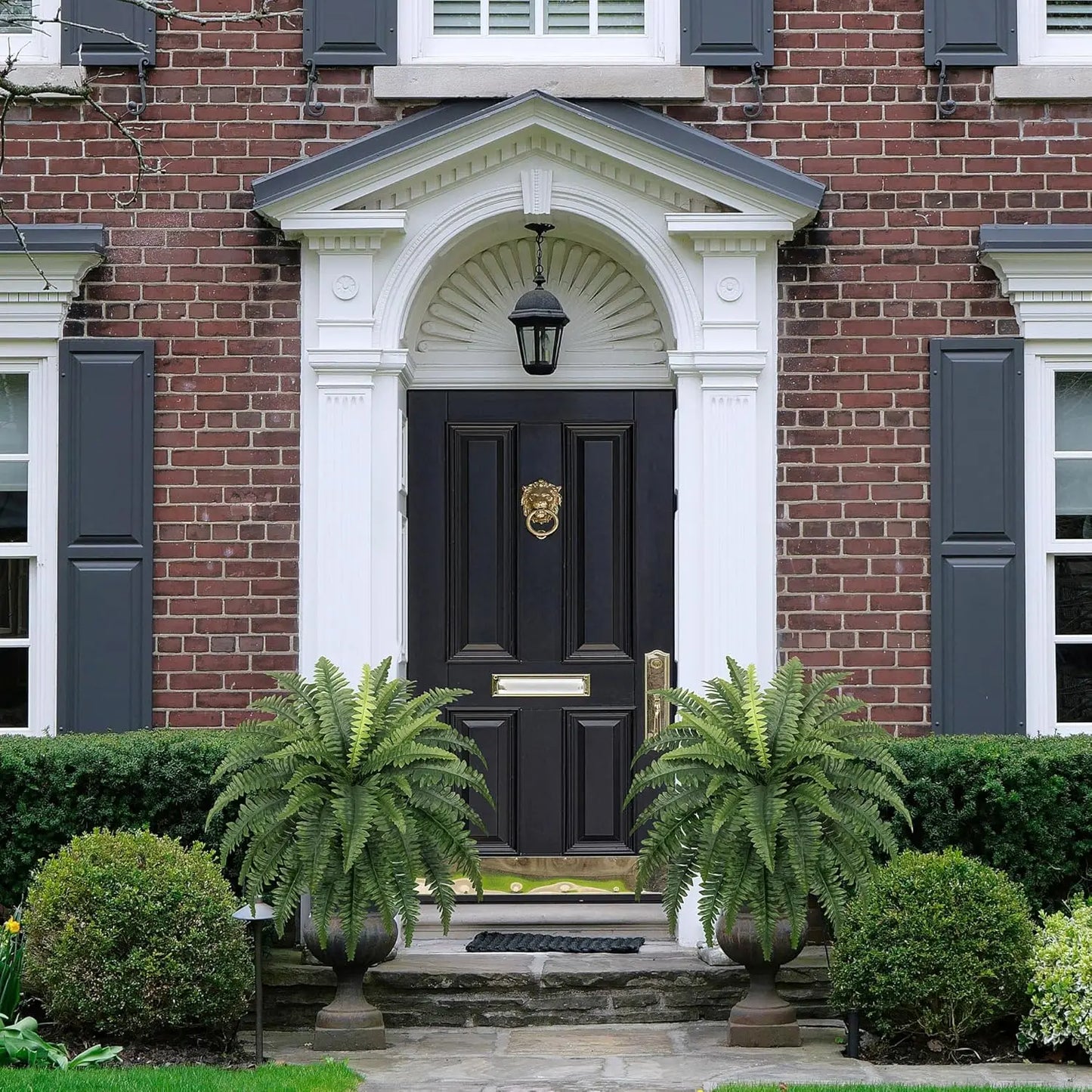 Two Artificial Boston Ferns for Outdoors Home Decor