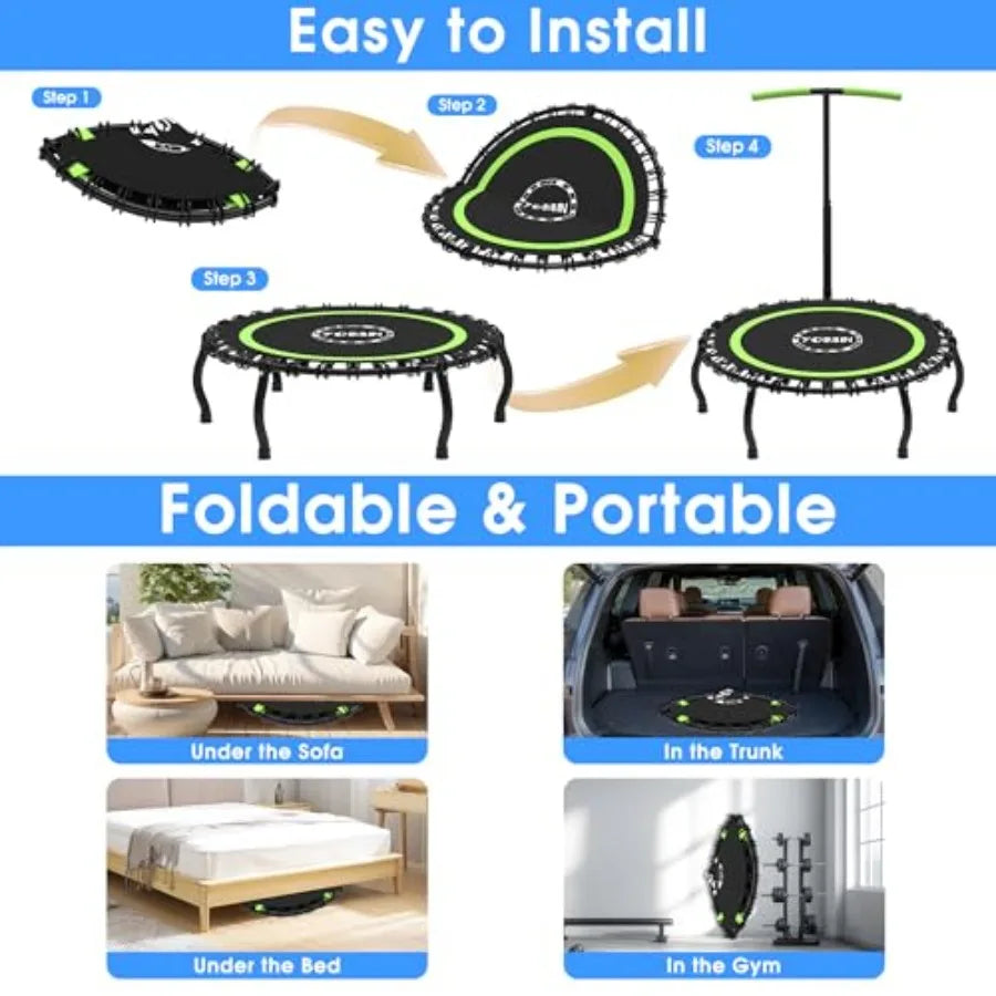 XMSJ Indoor Rebounder Trampoline for Adults 330LBS Fitness