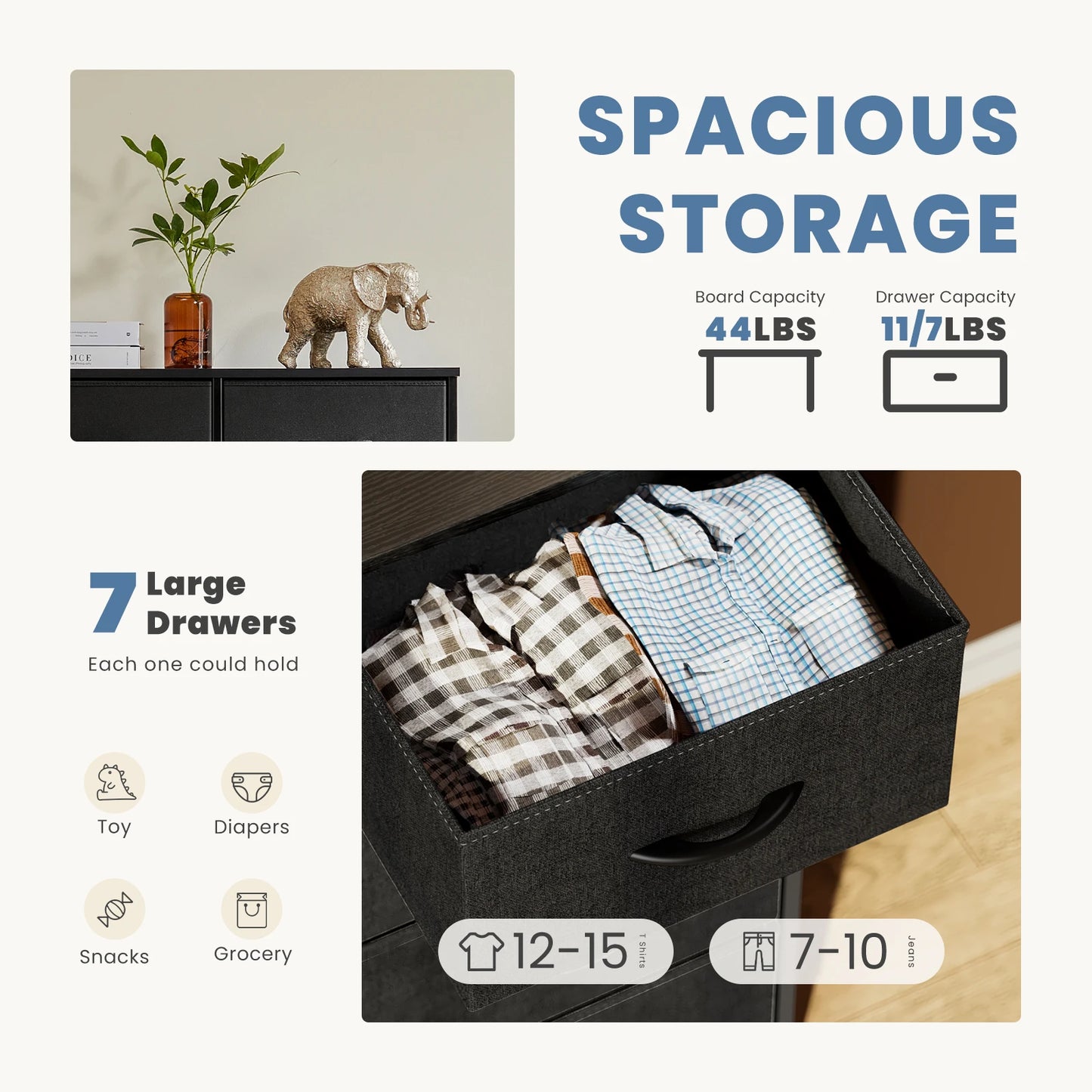 7 Fabric Drawers Organizer