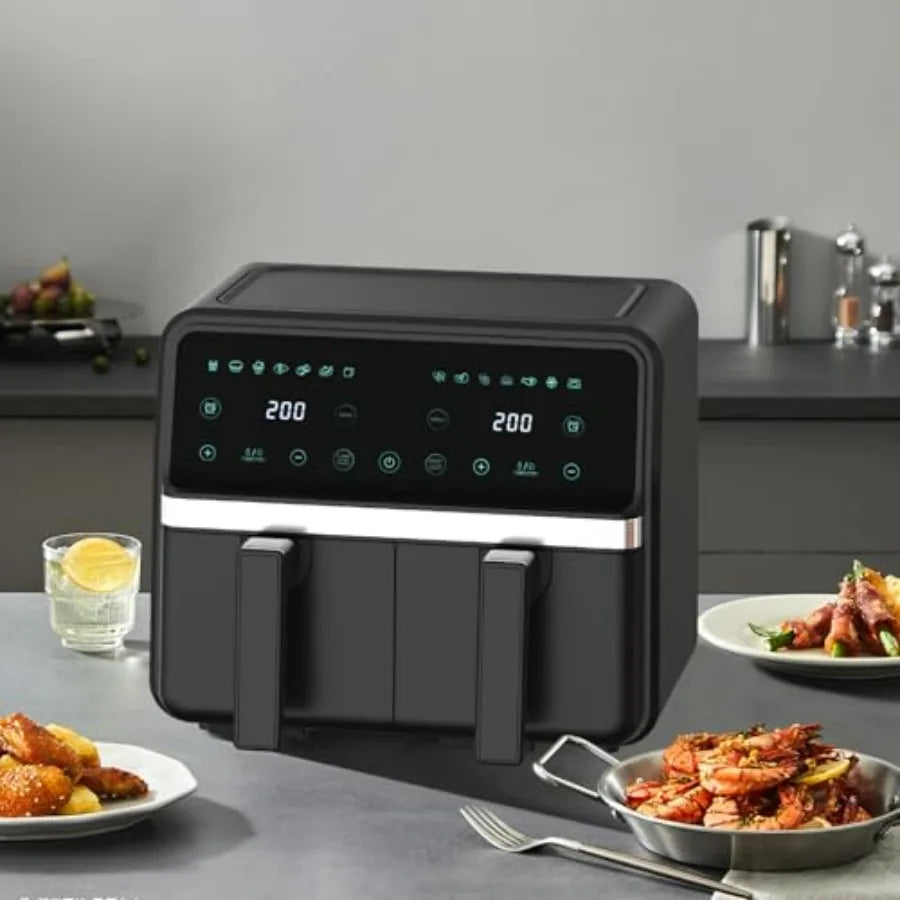Dual Basket Air Fryer With Digital Touchscreen For Healthy Cooking