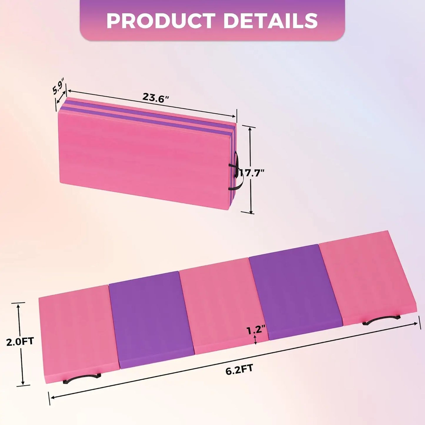 Folding Gym Mat With Extra Firm High Density EPE Foam For Tumbling