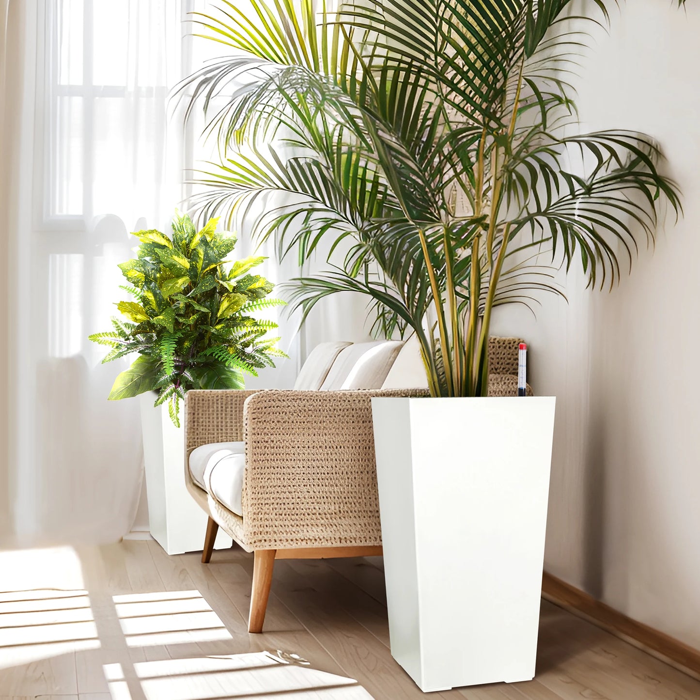 Two Pack Indoor Outdoor Planter With Shelf Insert Set