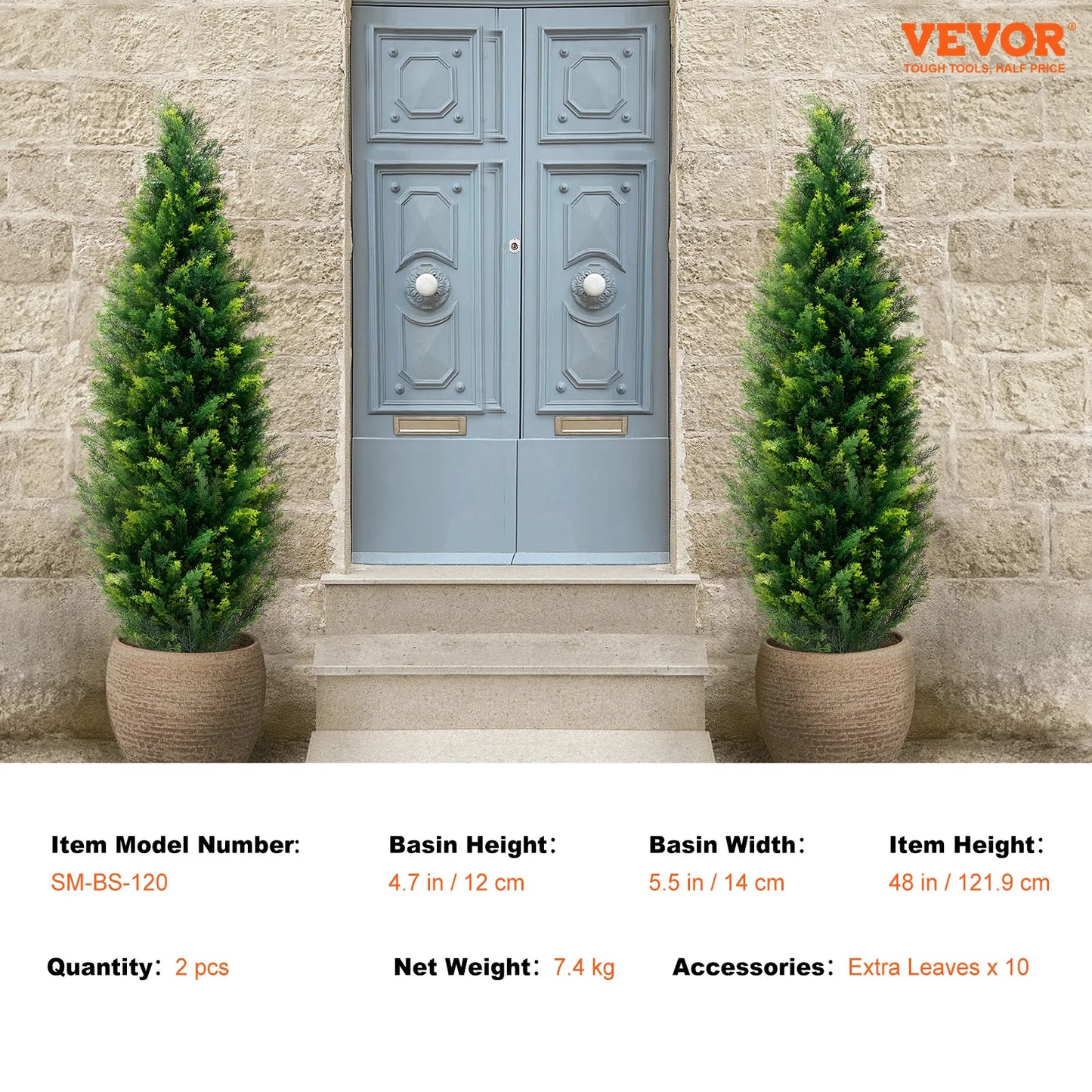 SucceBuy Artificial Cedar Topiary Tree Evergreen Faux Plant