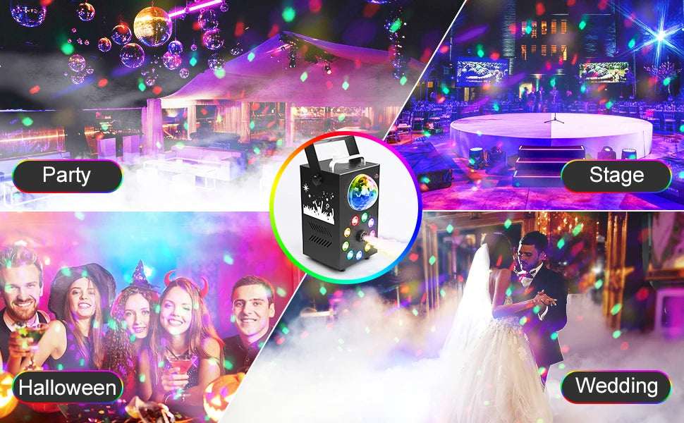 Datewink 700W Fog Machine With 9 LED RGB Stage Lights