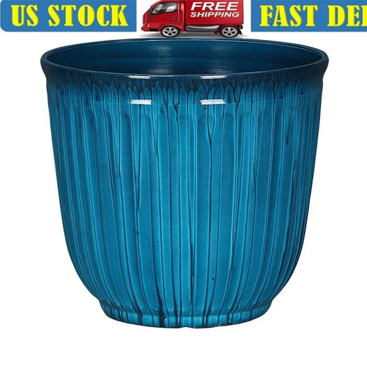 Recycled Plastic Round Planter With Drainage Holes