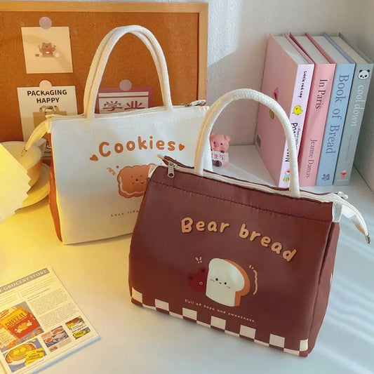 Cute Thermal Lunch Bag For Women And Kids Oxford Cloth