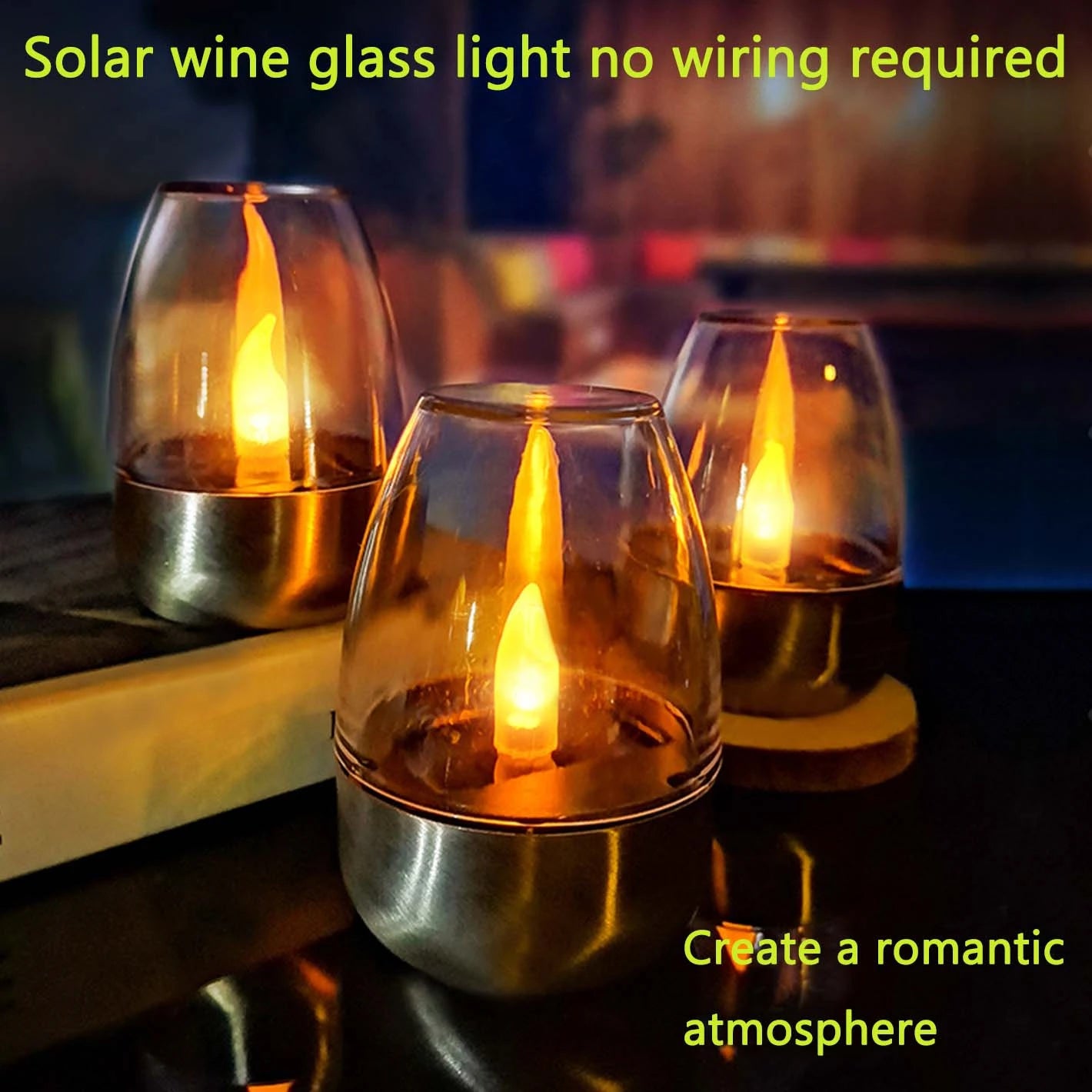 Solar Candle Lights Deck 6 Pack LED Outdoor Night Lighting