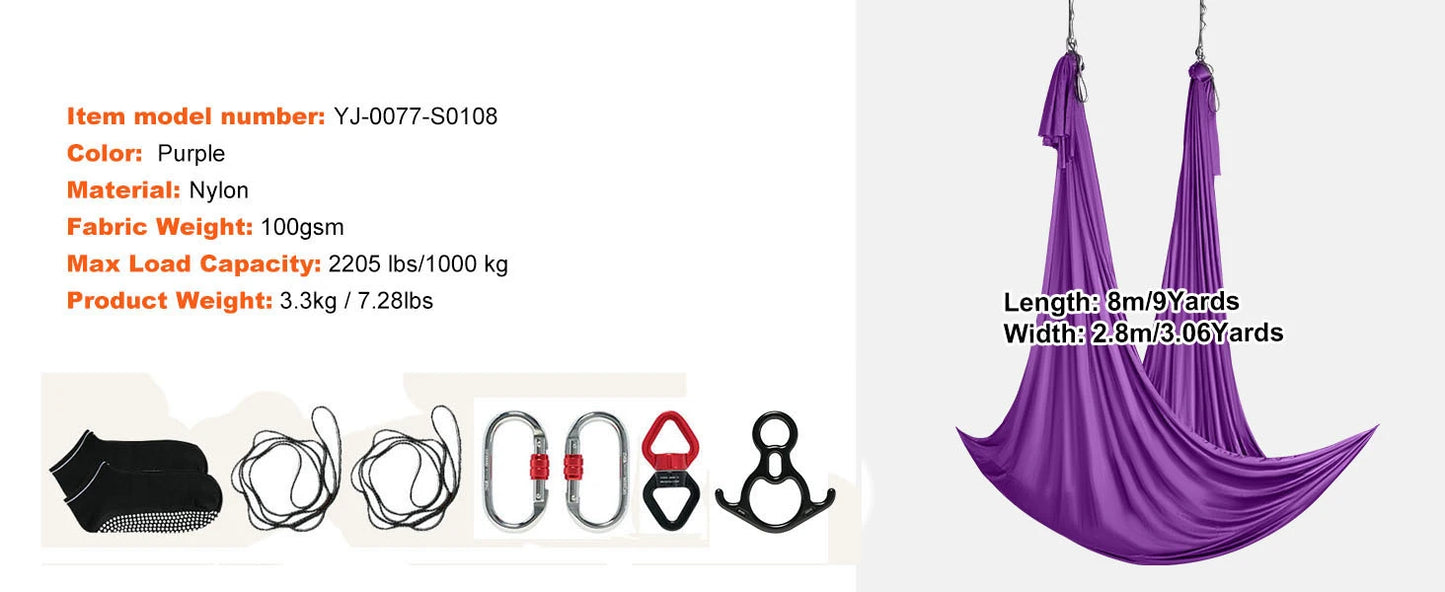 SucceBuy Aerial Yoga Hammock And Swing Starter Kit For Home