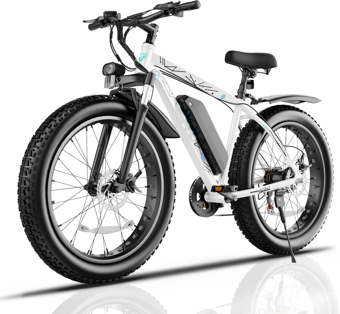 Fat Tire Electric Bike with 500W Motor, 48V 13Ah Removable Battery