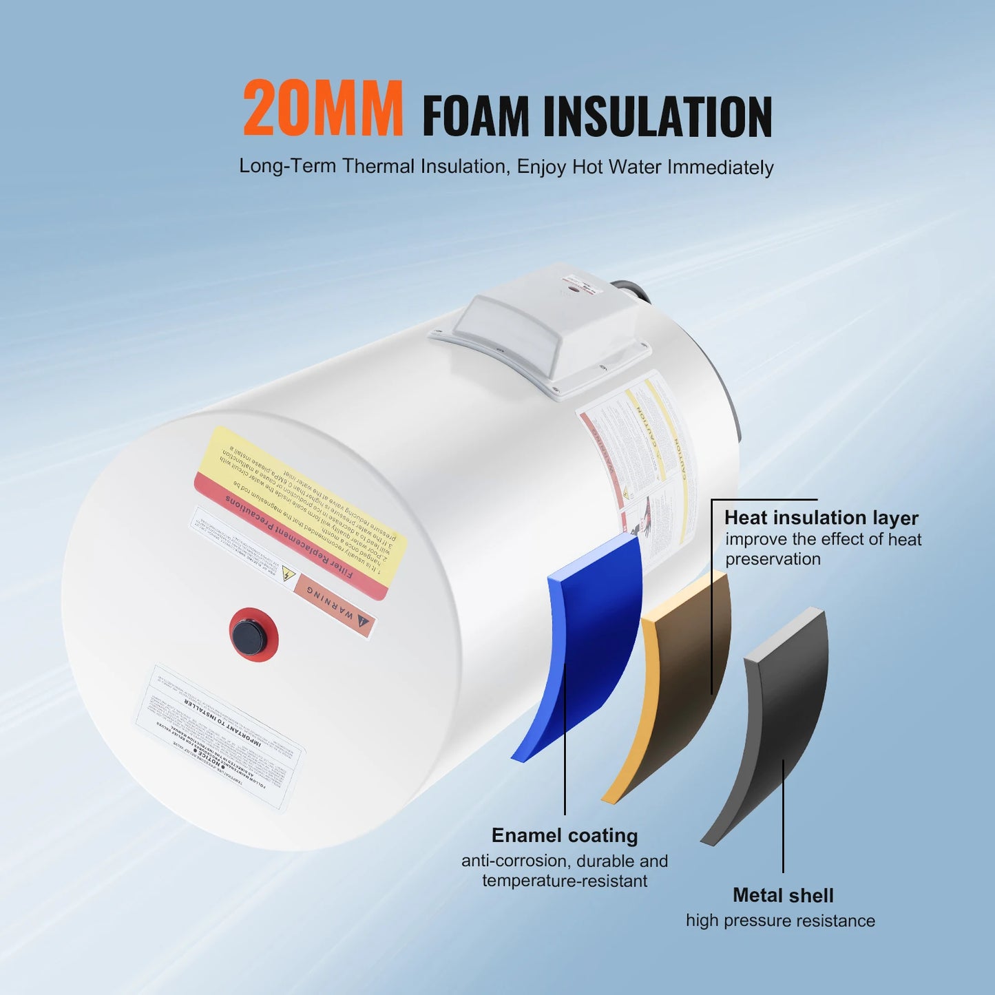 SucceBuy 75L Electric Water Heater Tankless Instant Hot Water Heater