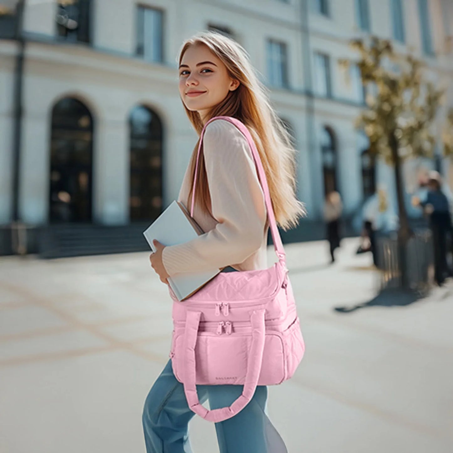 Insulated Two-Tier Lunch Bag With Large Capacity For Work Or Travel