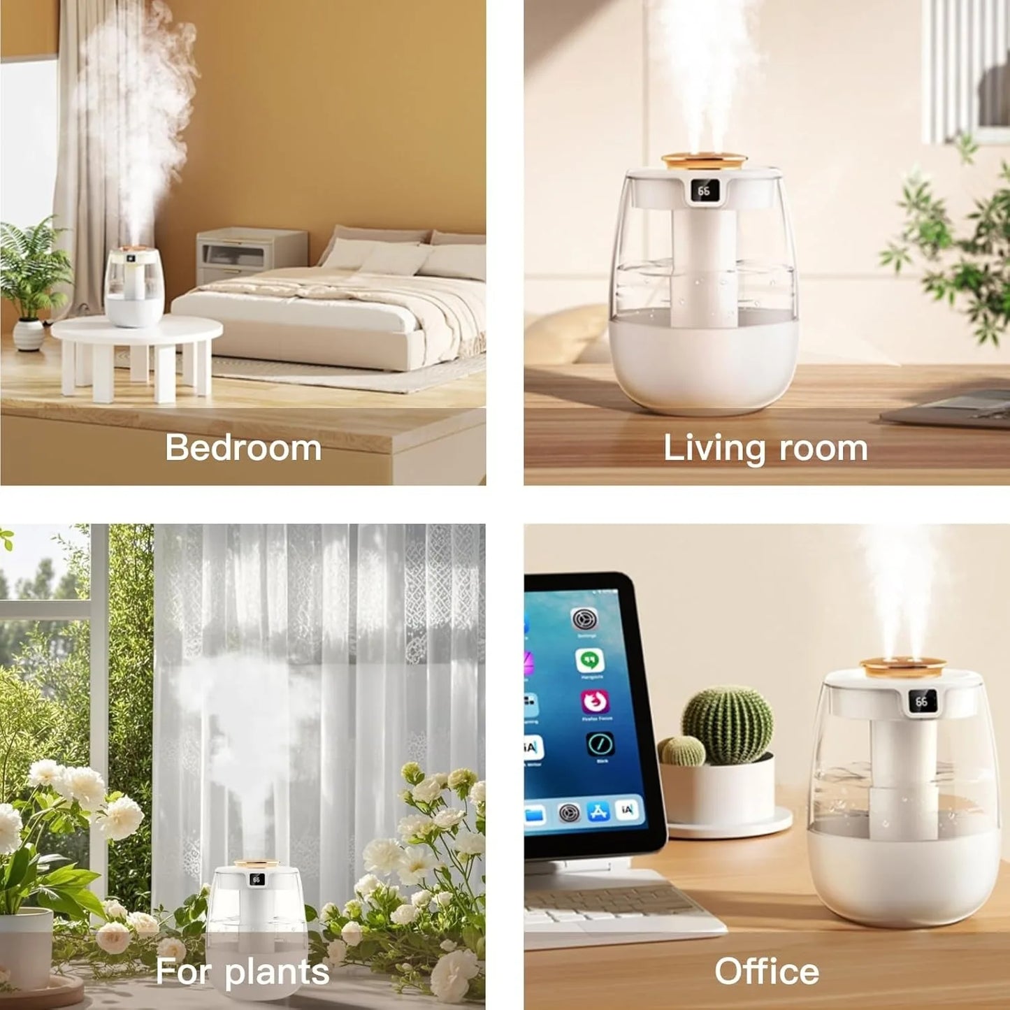 Double Spray Humidifier USB Powered Mist For Rooms