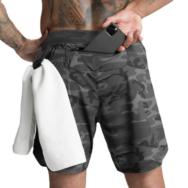 Mens Quick Dry Running Shorts Polyester Solid Pattern