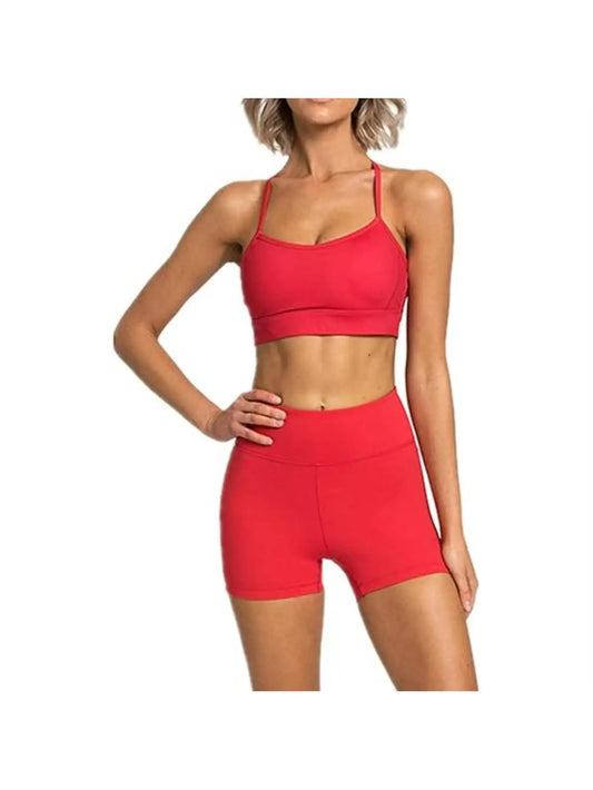 Nylon Women's Adjustable Yoga Two-Piece Set For Spring Summer Workouts