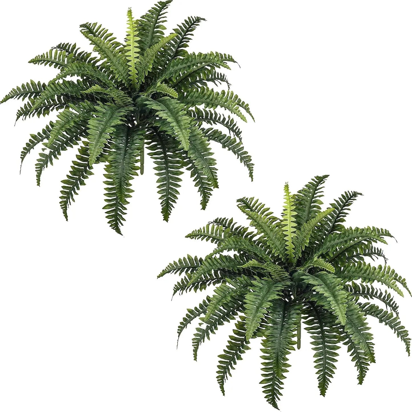 Two Artificial Boston Ferns for Outdoors Home Decor