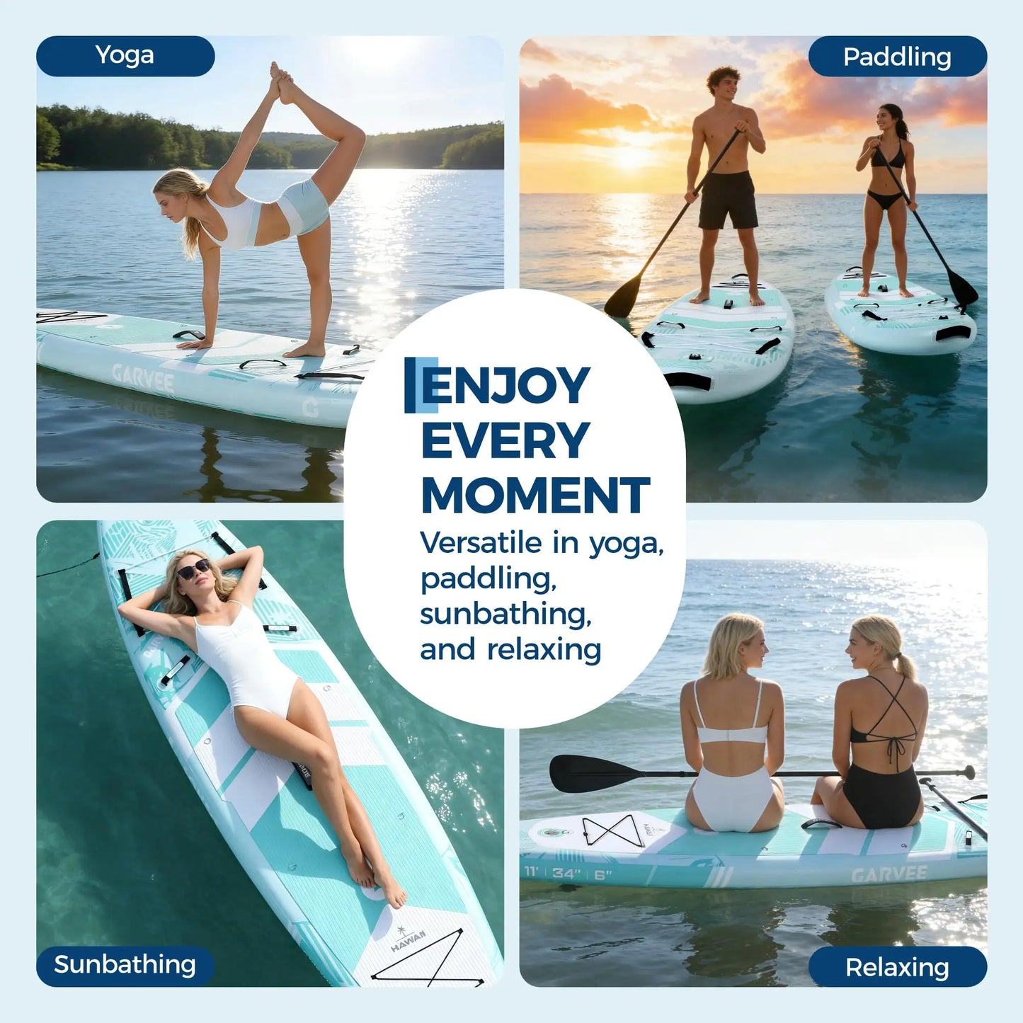 Extra Wide Inflatable Stand Up Paddleboard for Adults and Youth