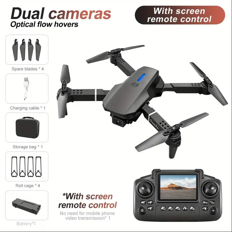 E88 Drone With Dual Camera Screen Control One Key Takeoff