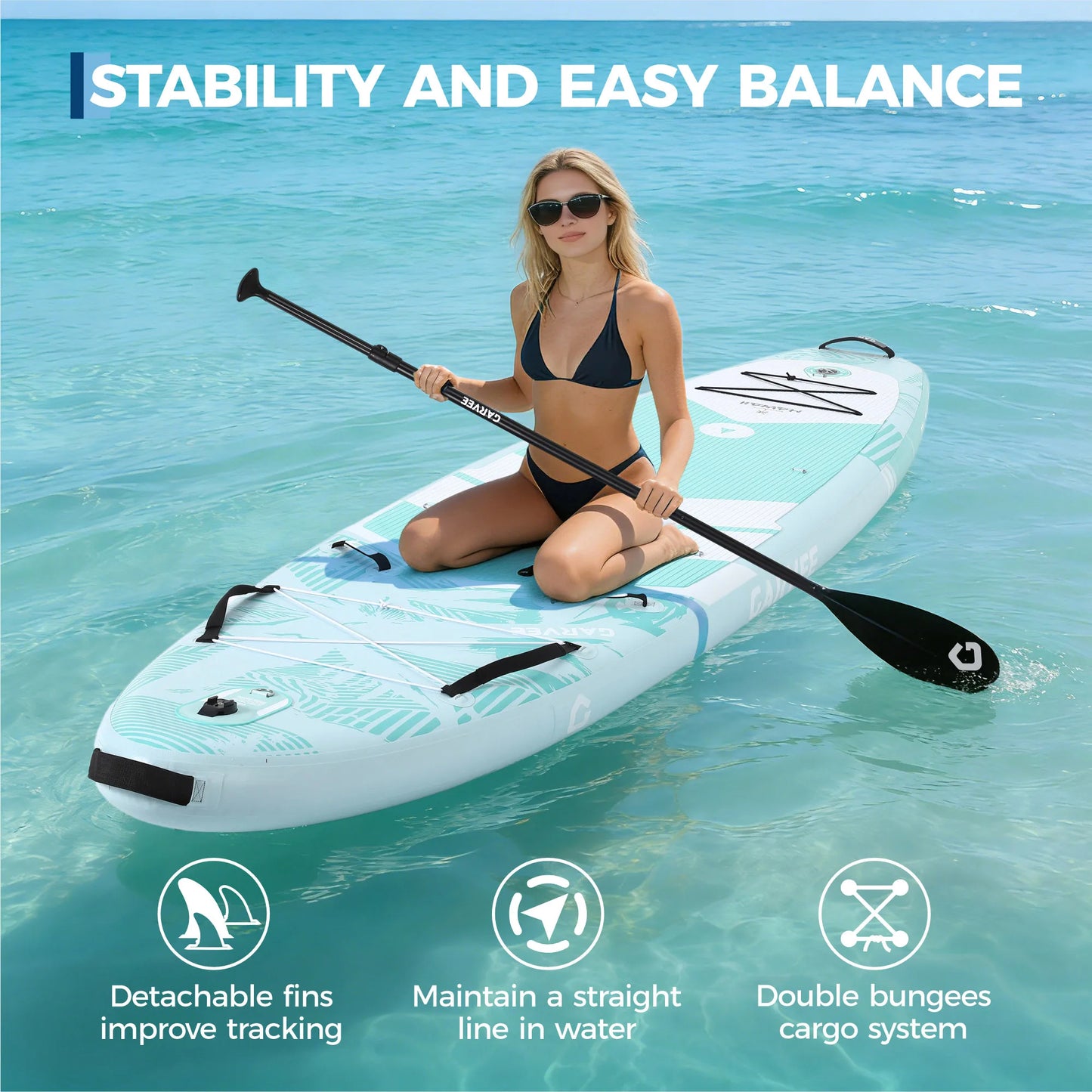 Extra Wide Inflatable Stand Up Paddleboard for Adults and Youth