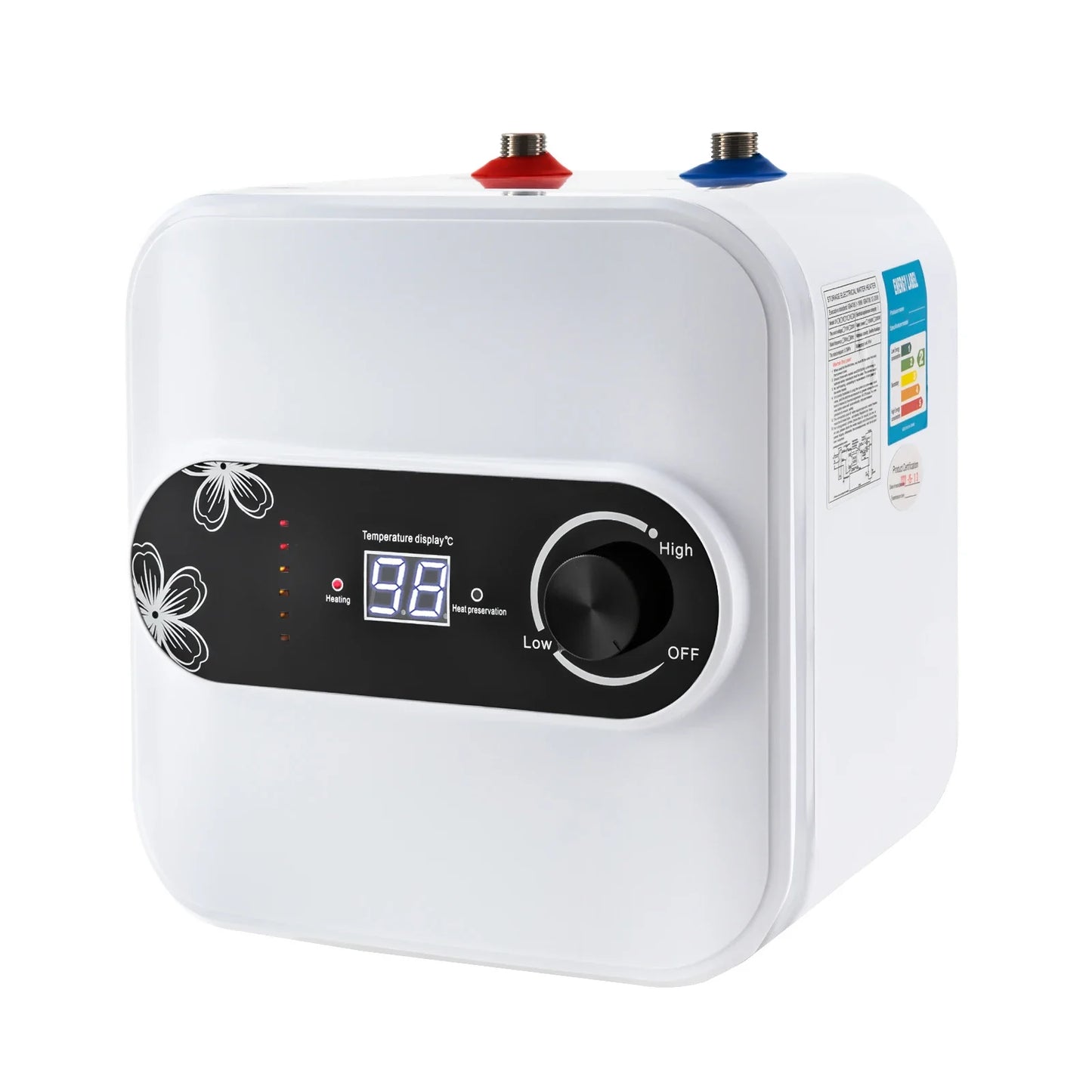 Electric Water Heater 1500W Fast Heating 30-65C Compact