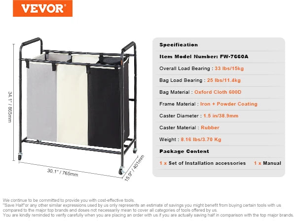 Laundry Sorter Cart