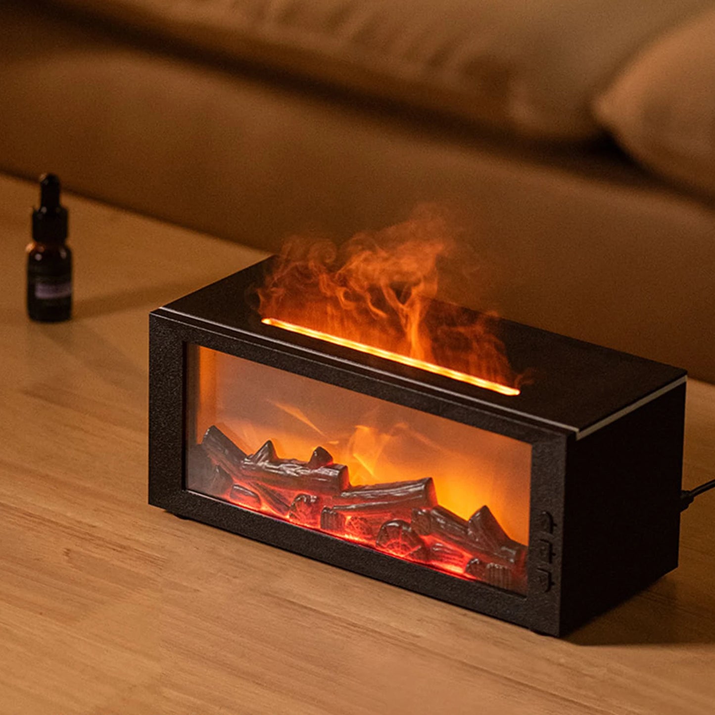 Fireplace Flame Air Diffuser Humidifier Aromatherapy Essential Oil Diffuser
