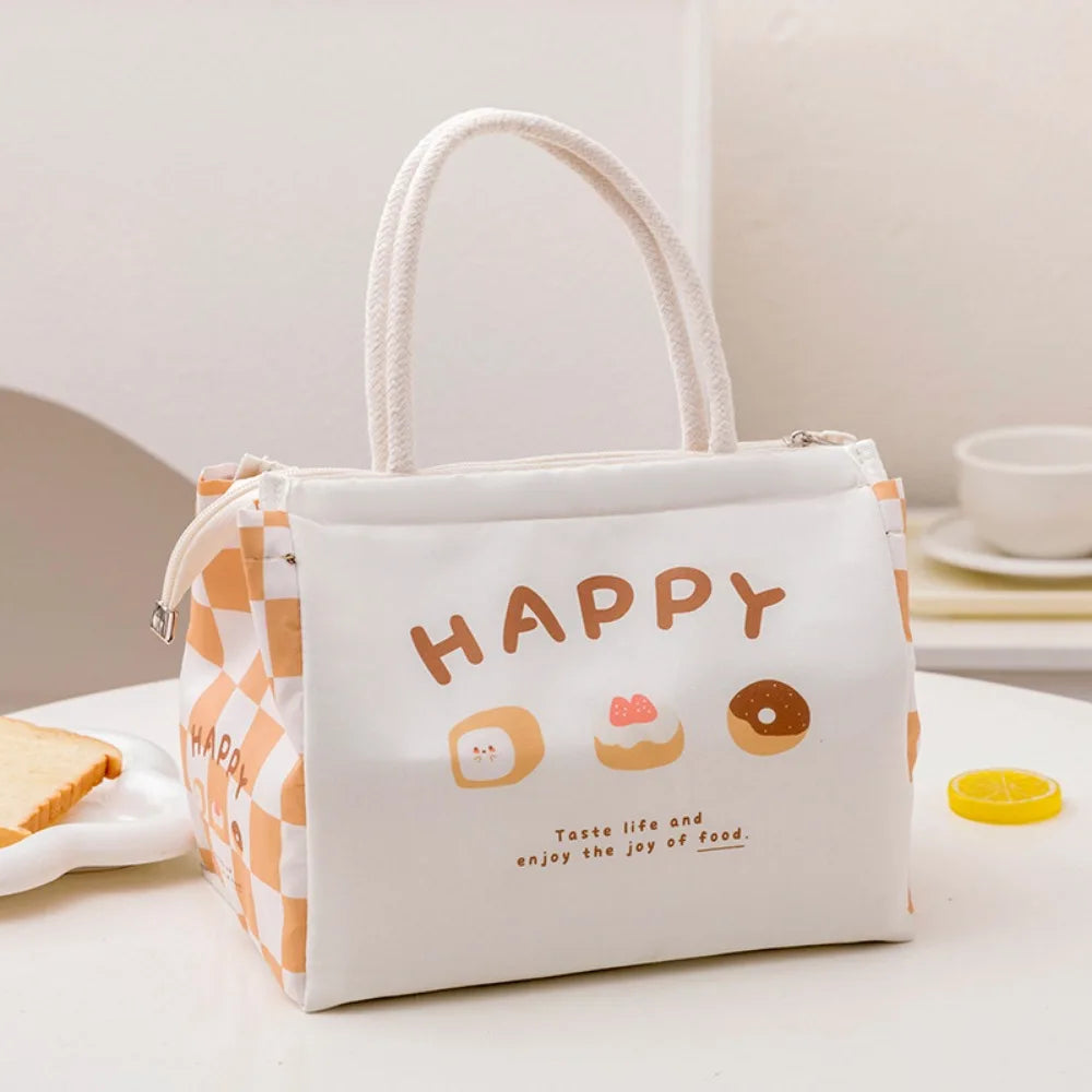 Cute Thermal Lunch Bag For Women And Kids Oxford Cloth