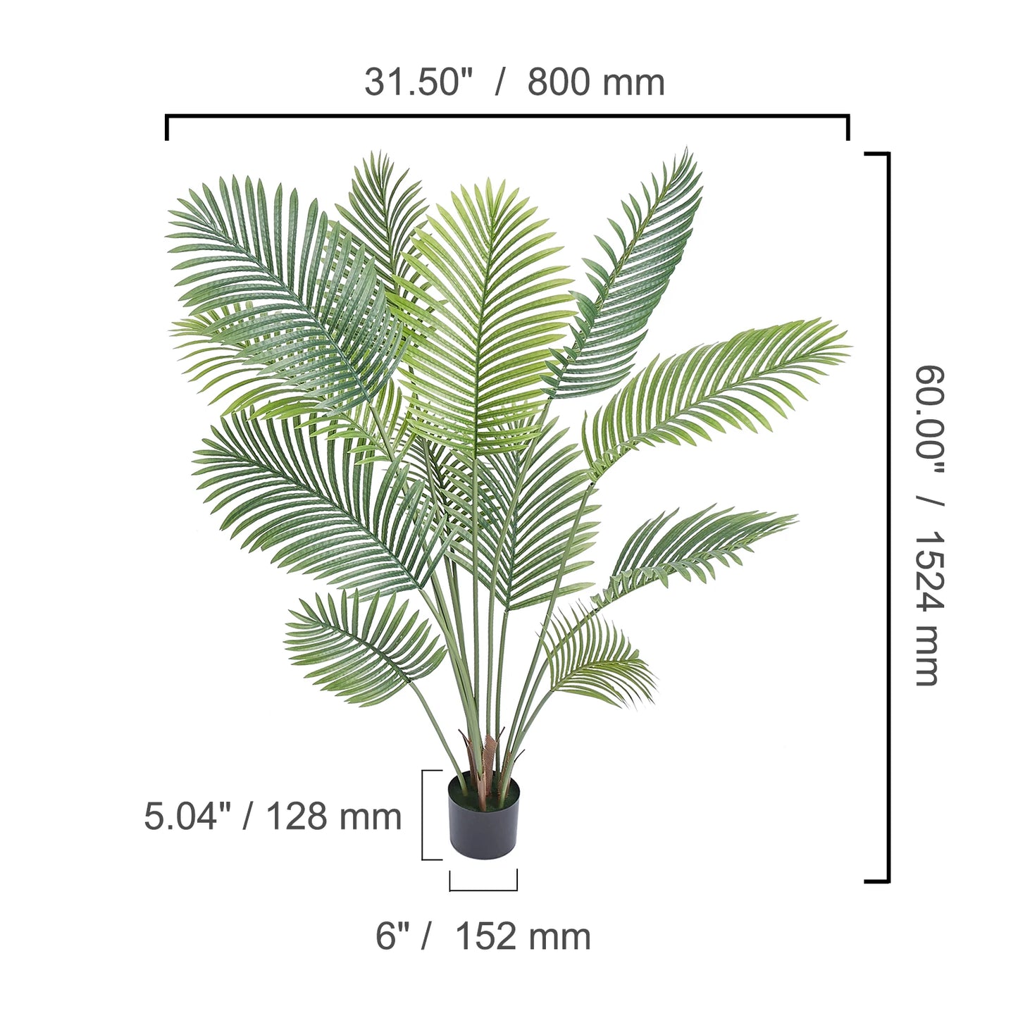 SucceBuy Artificial Palm Tree Faux Plant For Outdoor Display