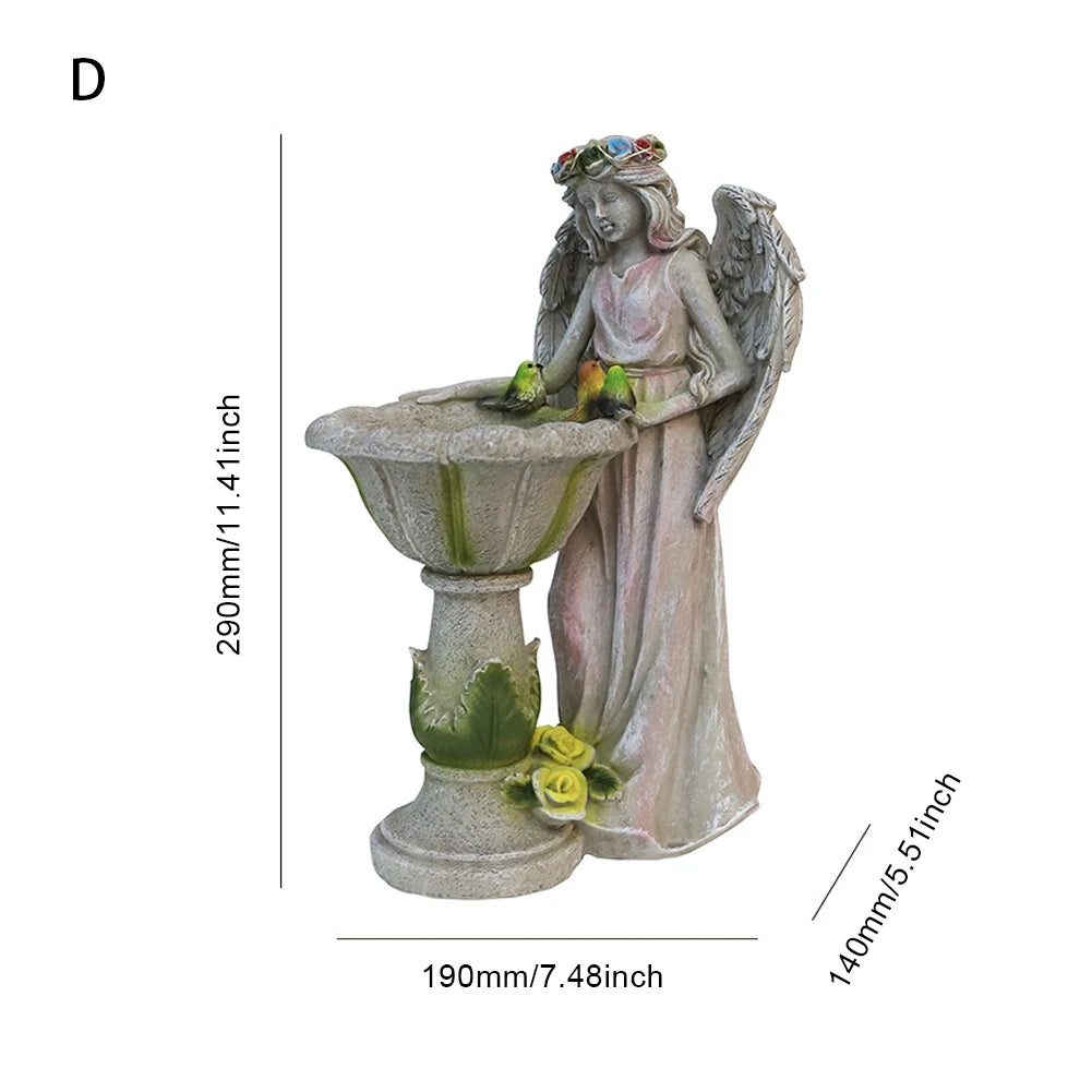 Luminous Resin Fairy Garden Solar Angel Statue Ornament