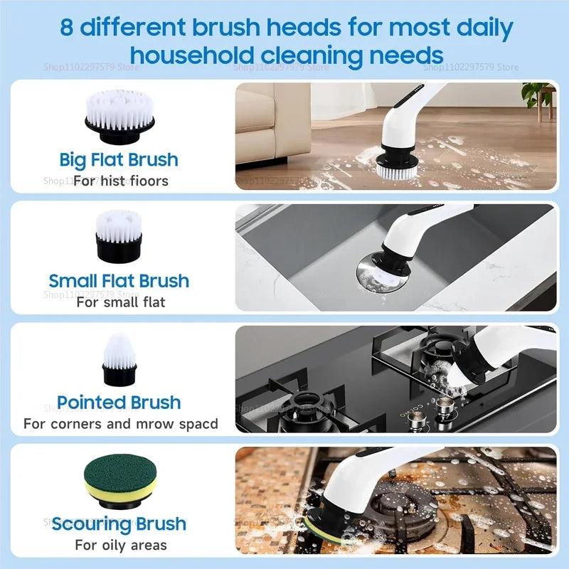 Electric Spin Scrubber 9 In 1 Cordless Cleaning Brush