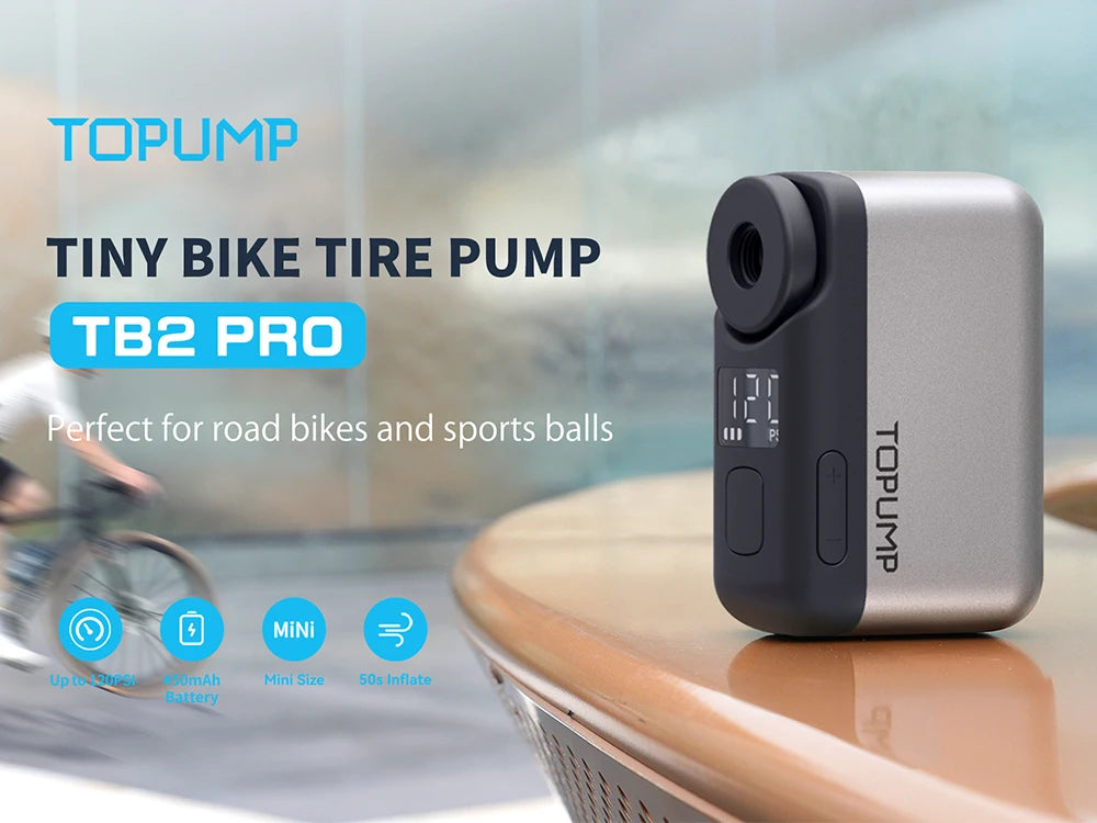 TOPUMP TB2 PRO Electric Mini Portable Bike Pump Cordless Inflator