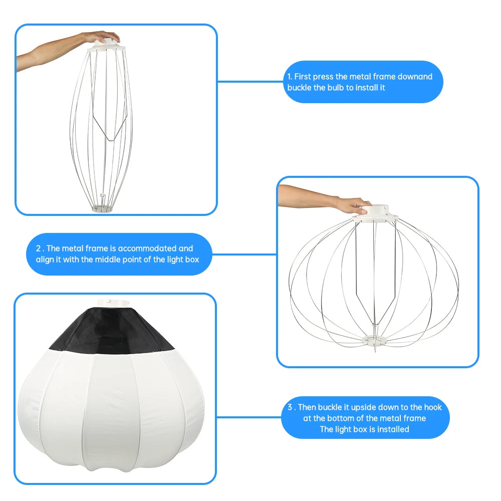 Globe Lantern Softbox Diffuser 65cm 115W Lighting For Film Video