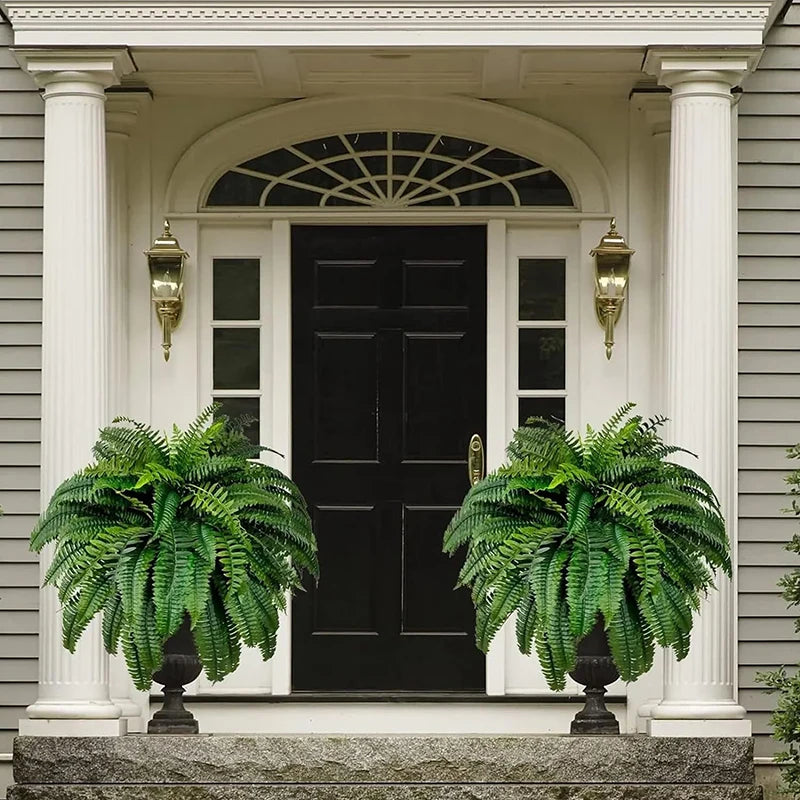 Lifelike Boston Fern Artificial Plant Plastic Outdoor Display