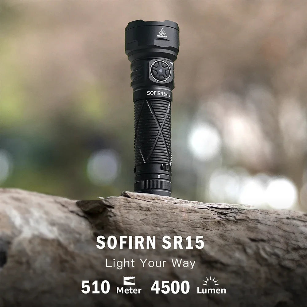 Sofirn SR15 4500LM LED Flashlight Camping Hiking Outdoor