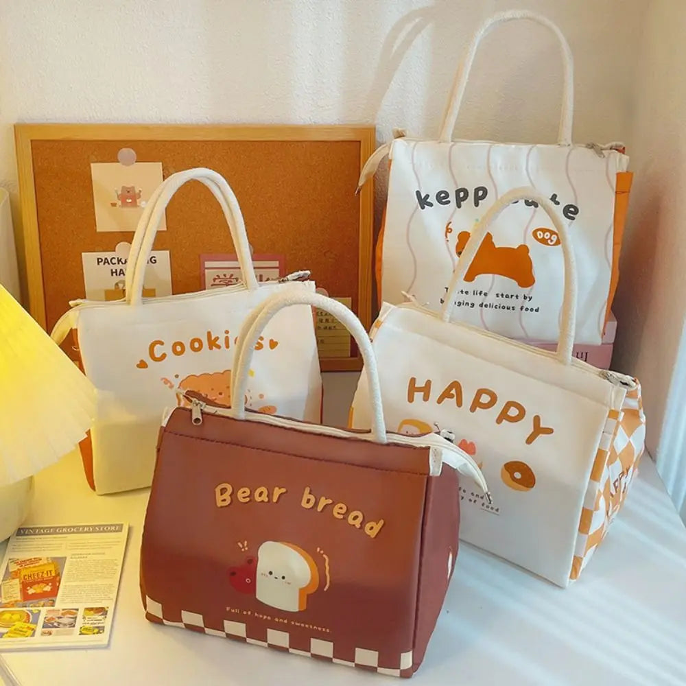Cute Thermal Lunch Bag For Women And Kids Oxford Cloth