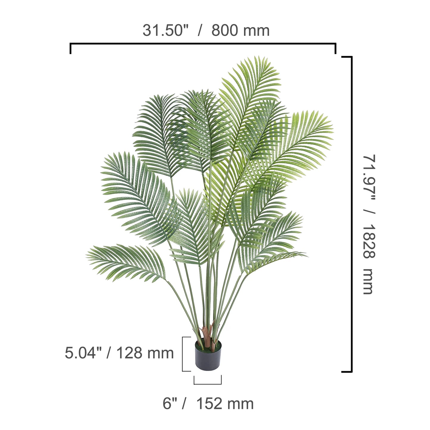 SucceBuy Artificial Palm Tree Faux Plant For Outdoor Display