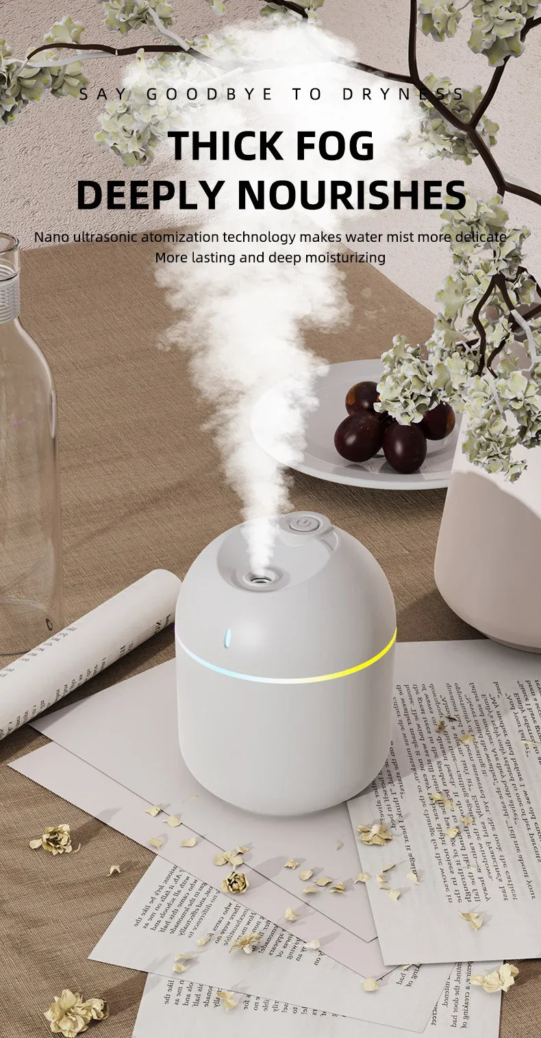 Air Humidifier With LED Night Light And Aroma Diffuser