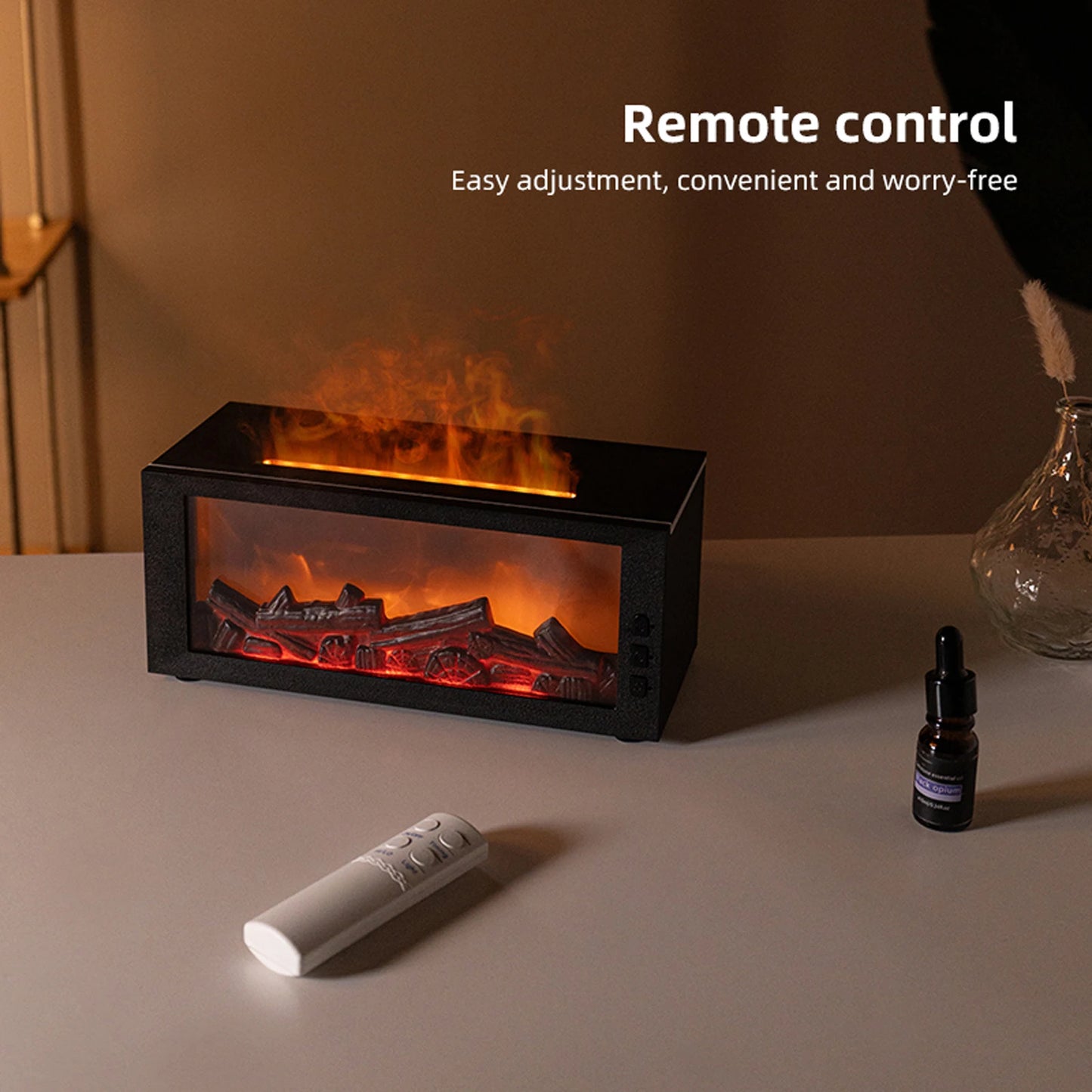 Fireplace Flame Air Diffuser Humidifier Aromatherapy Essential Oil Diffuser